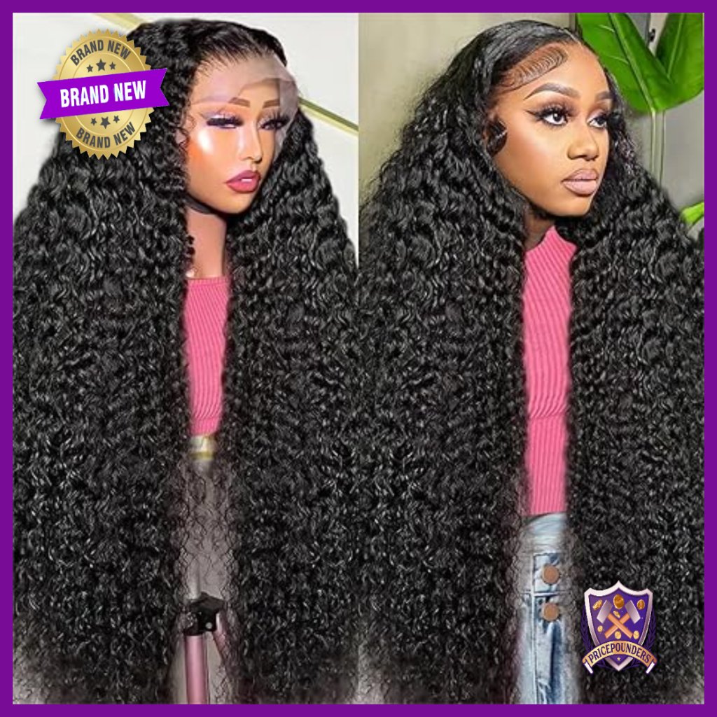 30 Inch Deep Wave Lace Front Wig Human Hair 250 Density 13x6 Hd Lace